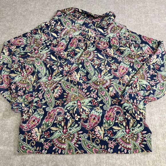 Vintage Bon Worth Blouse Floral Long Sleeve Button Up Shirt Women’s Petite (PM) - Picture 2 of 6